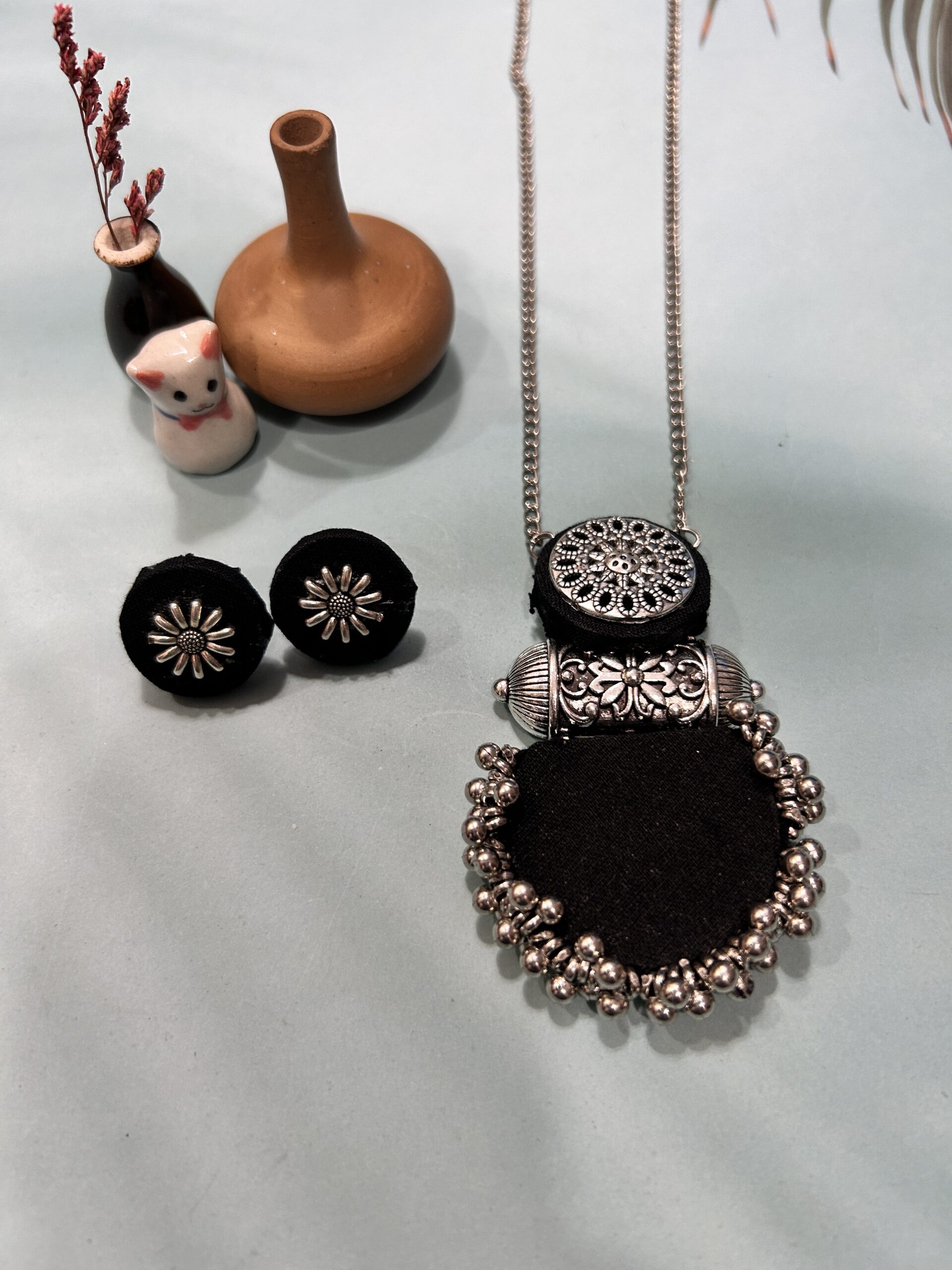 Raas - Oxidised Necklace with Earrings