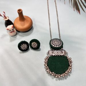 Raas - Oxidised Necklace with Earrings