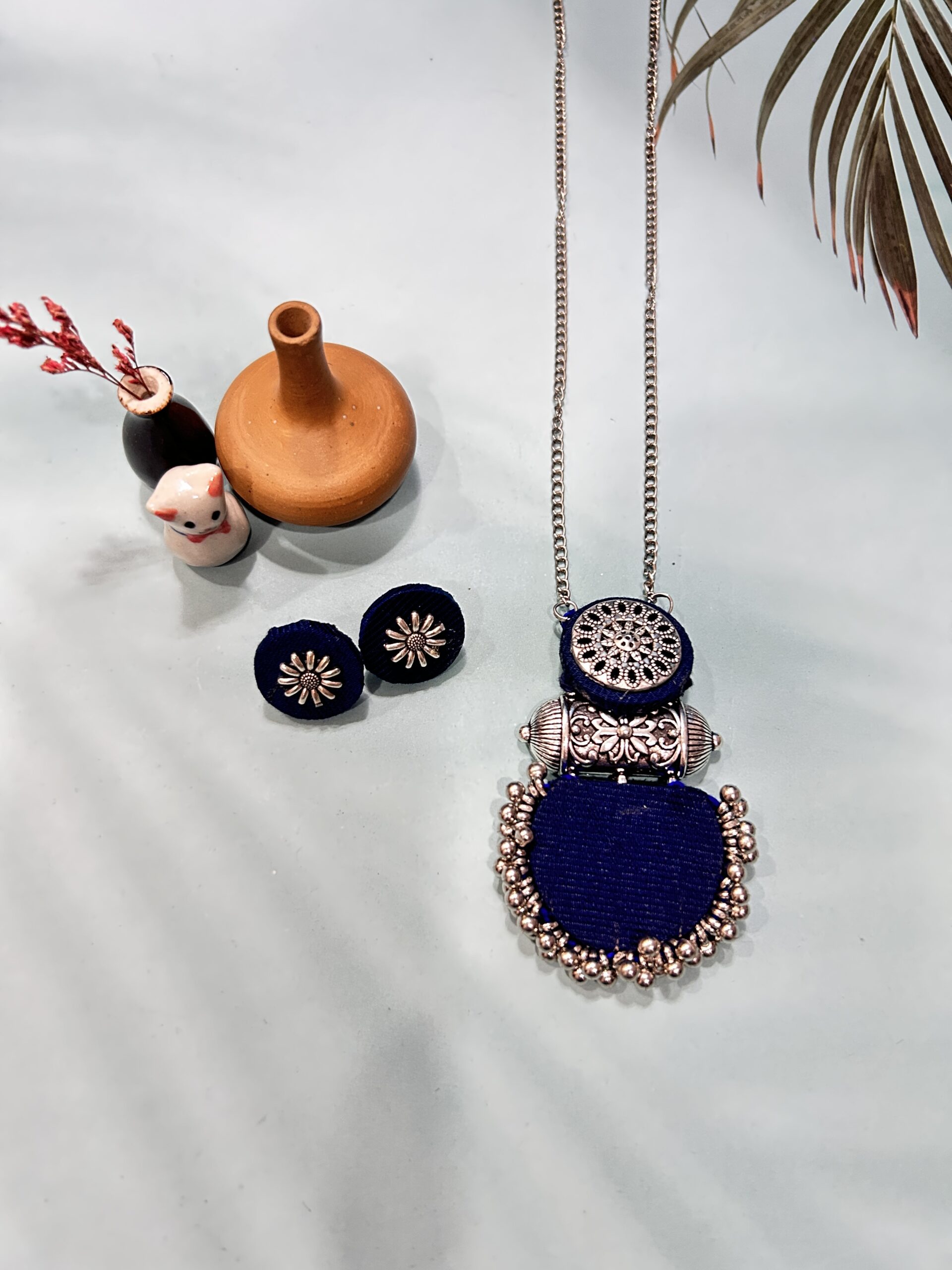 Raas - Oxidised Necklace with Earrings